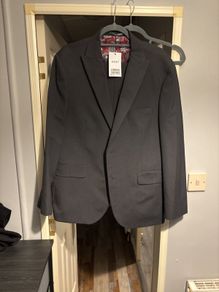 mens suit dark grey from next