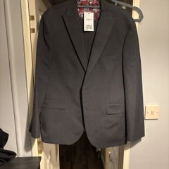 mens suit dark grey from next