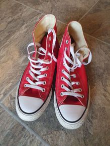Converse red all star hi trainers 7UK