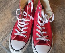 Converse red all star hi trainers 7UK