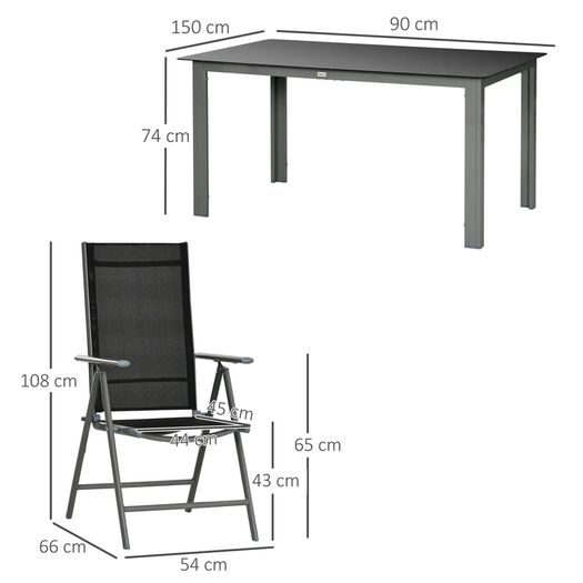 7 Piece Folding and Reclining Dining Set (LIMITED STOCK)