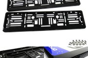 2x Carbon Fibre Fiber Hydrographic UK EU Car Licence Registration Number Plate Holder Surround Frame Black