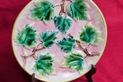 Majolica Maple Leaf Plate Griffin Smith Hill 9" American , Decorative Plate