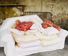 Free Sofa Suite, 3-sitter + 2-sitter including cushions. Ideal for DIY project.