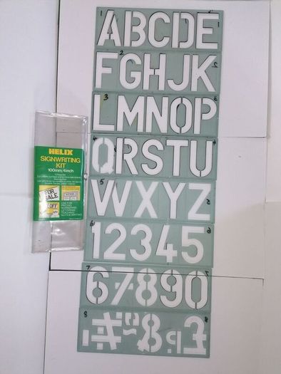 8 Helix Sign Writing Stencils 4inch/100mm