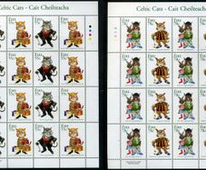 2007 Ireland Celtic Cats (Fat Cat, Celtiger Tigress, Cool Cats & Kilkelly Cat) Commemorative Stamps Sheetlets Plate 1B1B1B1B Mint Never Hinged (MNH)
