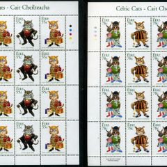 2007 Ireland Celtic Cats (Fat Cat, Celtiger Tigress, Cool Cats & Kilkelly Cat) Commemorative Stamps Sheetlets Plate 1B1B1B1B Mint Never Hinged (MNH)
