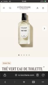 L'occitane eau de toilette Green Tea