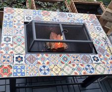 Mosaic Table with fire pit