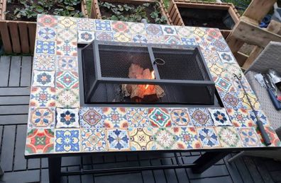 Mosaic Table with fire pit