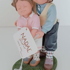 Nadal Studio Golfing Couple Figurine - Handmade Spanish Collectible