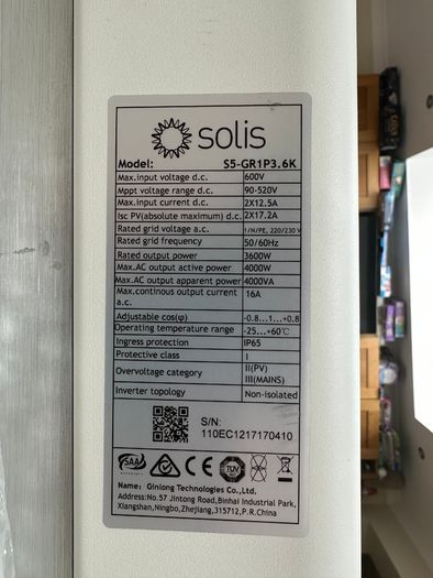 Solis S5 - 3.6kW Inverter