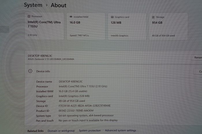 Asus Zenbook S13 3K OLED | Ultra 7 155U | 16GB | 1tb