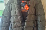 Superdry Mens Khaki Hooded Sports Puffer Jacket