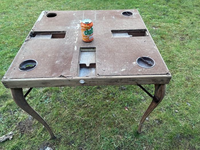 Old folding card table