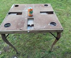 Old folding card table