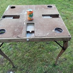 Old folding card table