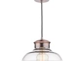 Light Pendant Copper Finish and Glass Ceiling Light