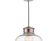 main image for ad Light Pendant Copper Finish and Glass Ceiling Light