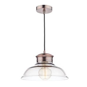 Light Pendant Copper Finish and Glass Ceiling Light
