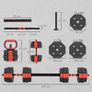 4-in-1 Dumbbell Set Dumbbells Adjustable Barbells 25 KG for Home Strength Training Image 2