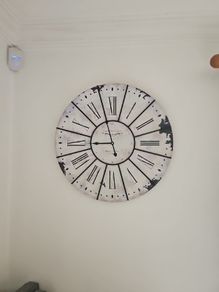 Large antique style white wall clock