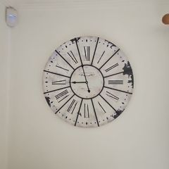 Large antique style white wall clock