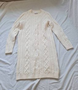Lacoste alpaca wool Knitted long jumper Size 10 eu 38 cream in new condition