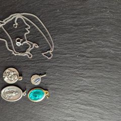 Silver chain only & 4 medallions