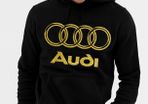 Audi Logo Hoodie Gold Glitter Logo Audi Hoodie Audi Hooded Jumper Glitter Audi