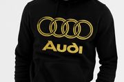 Audi Logo Hoodie Gold Glitter Logo Audi Hoodie Audi Hooded Jumper Glitter Audi