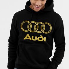 Audi Logo Hoodie Gold Glitter Logo Audi Hoodie Audi Hooded Jumper Glitter Audi