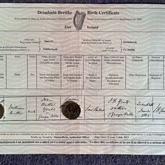 W.B. Yeats - Birth Certificate - Free Postage