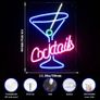 Cocktails Neon Signs Pink Blue Led Neon Lights Cocktail Glass Letter Neon Light Sign USB Sign Light for Wall Decor for Home Bar Club Party Home Kitchen Hotel Gift (FREE POSTAGE) Image 2