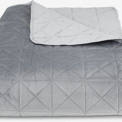 JYSK ENGBLOMME Grey Velvet Quilt/Bedspread