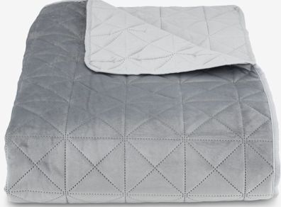 JYSK ENGBLOMME Grey Velvet Quilt/Bedspread