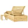 Sun Lounger with Table Green Impregnated Pinewood Image 3