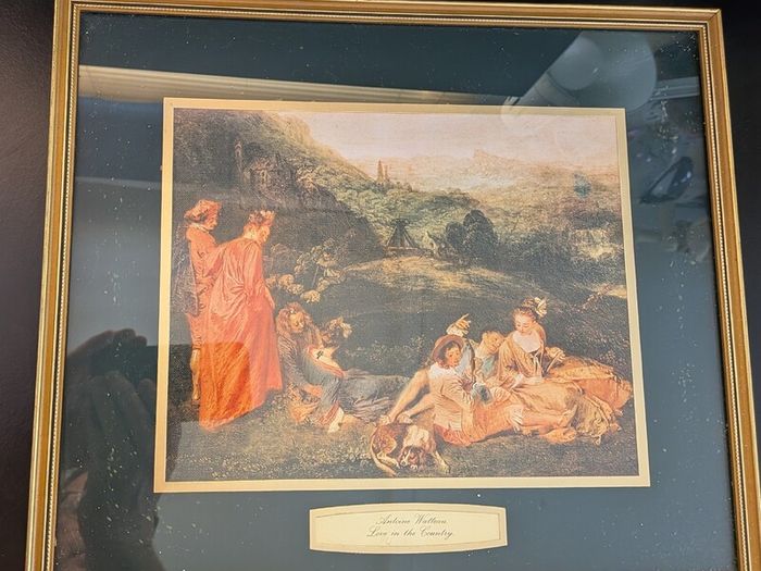 Antoine Watteau Framed Prints Love in the Country Cythera Pair Vintage