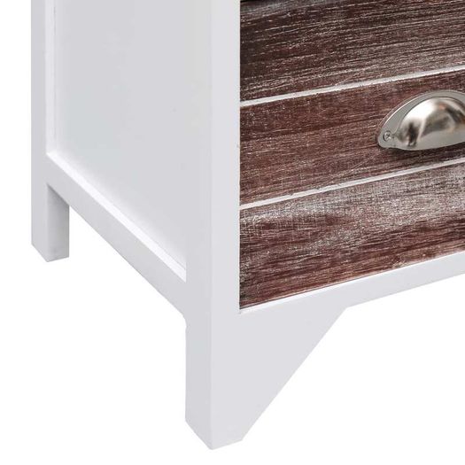 Side Cabinet with 6 Drawers Brown 60x30x75 cm Paulownia Wood