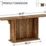 Farmhouse Console Table, 180cm Extra Long 2-Tier Sofa Table, Rustic Brown Wooden Image 3