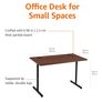 Office Computer Desk, Walnut Desktop and Black Frame, Rectangular, Simple Assembly, 120 x 60 x 73.6 cm Image 2