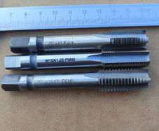 Lot of 3 M15 Taps Set M15x1.0 M15x1.25 M15x2.0 Metric Fine Tool.