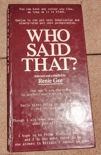 Who Said That? - Renie Gee (1980 First Edition Hardback) - Mint Condition