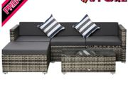 5 Pieces Rattan Sofa Set Wicker Sectional Furniture Cushion (FREE SHIPPING)