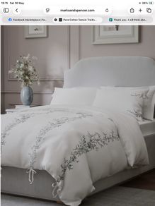 M&S embroidered bed linen set king size , new,