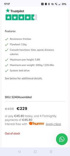 Exercise spin bike