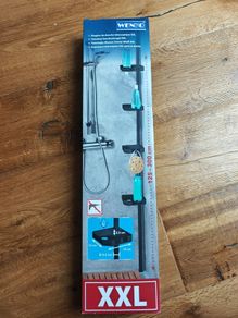 WENKO telescopic Shower corner shelf XXL Black