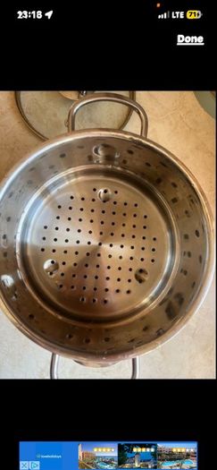 Steamer Cookware Set with Glass Lid Handles Stainless Steel Pan Kitchen Home Cook Chef Healthy Veg Cooking Housewarming induction ceramic gas electric perfect condition