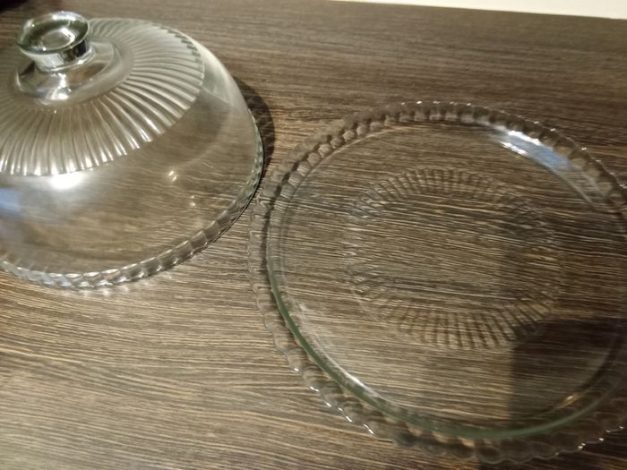 Glass Dome and Plate Cake Stand.