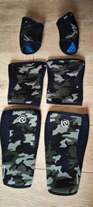 REHBAND Calf Knee and Elbow sleeve set + Weight training lifting strap